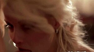 real blowjob blonde milf gags on handjob sucking
