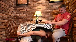 Crazy Hot Girl Sucks Dick Under Table In Cafe