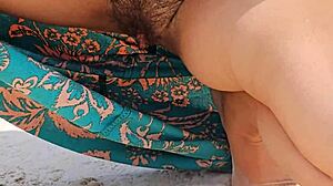 Flashing Under Long Dress On Public Beach
