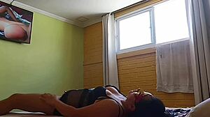 modeling lingerie and receiving a relaxing massage