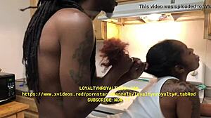 Nasty Latina Ebony Neighbor Gets Facial and Squirts on Big Black Cock