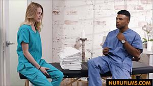 this new masseuse is taking a big black cock in nuru massage!