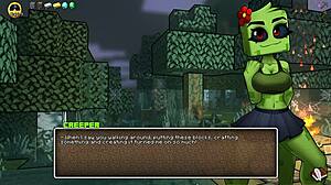 Girl receives golden bikini in horny parody game