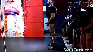 Euro hoe subtly swallows spunk in bizarre blowbang