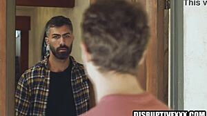 hot guy takes ex-con's big cock bareback, rimjob to anal