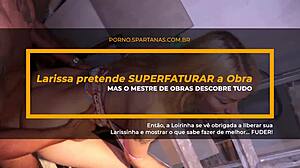 She lets Larissinha loose with the construction master on site