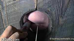 Naughty babe gets punished with a caning and then has rough sex