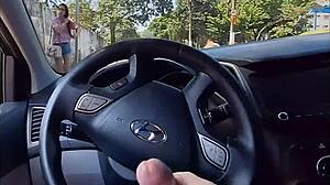 Risky Masturbation For Hot Girl Watching From Bus Stop!