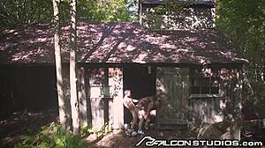 Steamy British Worker Joins Gay Couple In Rough Forest Fuck Train