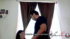 alex garcia convinces his skinny latina cousin cecilia cortez to fuck with his monster cock