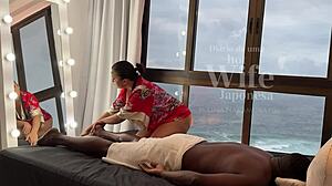 Asian Masseur Relaxes Big Black Cock, Creampies Latina in Part 2