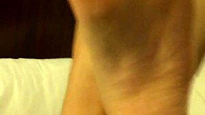 Coworker rubs high arch feet in masturbation fetish