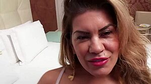 Bruna Ferraz gives a sloppy blowjob to my huge black cock