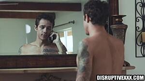 hot guy takes ex-con's big cock bareback, rimjob to anal