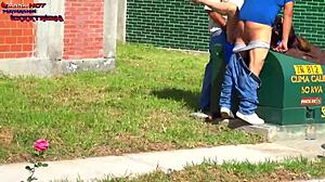 Danna Hot Begs For Cock From Two Fat Guys And Gets Fucked In The Street!