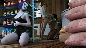 sanji swallows his own cum from raven's monster cock in this hentai parody