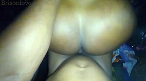 Ebony newcomer spreads her big ass in doggystyle for monster cock in first scene.