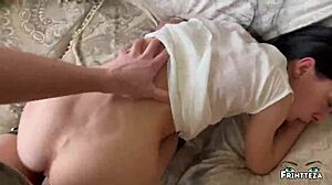 Stepmother visits her stepson for some dirty talk and fucking session