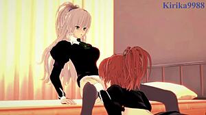 Shizuma Hanazono and Nagisa Aoi in Intense Lesbian Hentai Play