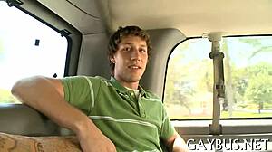 Two homosexual chaps having sex in a casual encounter