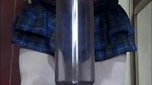 This is a real amateur homemade video of a bisexual crossdresser who likes to swallow