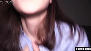 Netflix night gone wild! Girlfriend deepthroats monster cock