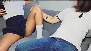 beautiful latina receives creampie after school in pov