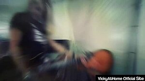 Vicky Vette Rubs Wet Pussy, Gives Titjob!