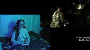 naked brunette playing deadspace