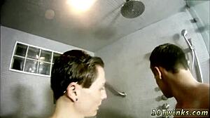 I jerk off in bathroom with bareback boyfriend.