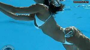 Angelica Strips Naked In Pool