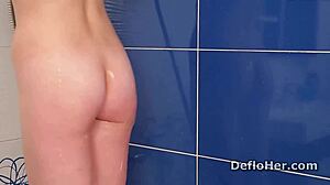 Skinny teen chloe moretta relaxes after hot shower