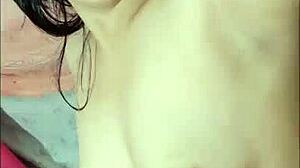 Does this brunette ride cock until squirt?