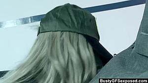 hot soldier ciara bugatti fucks suspect in sexy uniform stockings