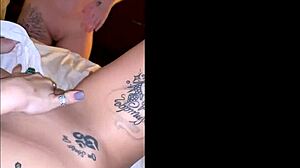 Late night college hookup turns into a sensual threesome with a bodybuilder, big natural tits bouncing in amateur pickup sex