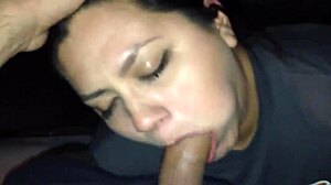 brunette teen sucks big cock pov then gets facial