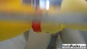 Is sexy Nadia masturbating in the bath with rubber duckies