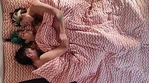 horny in the morning threesome with friends in lesbian group riding