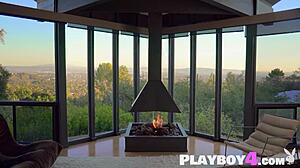 Redhead Milf Renee Olstead Strips to Show Curvy Body in Lingerie