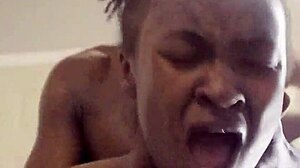 ebony beauty bent over for rough doggy with monster cock