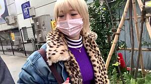 Hey, check out this cute blonde gal in red lingerie giving an intense handjob!