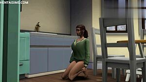 I caught my gorgeous teen roommate naked smoking and got horny, fucking her in the kitchen with my big black cock