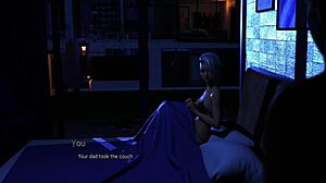 Breast friend gets handjob turning into deepthroat blowjob with cum in mouth