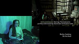 naked brunette playing deadspace