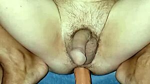 young twink bounces wildly on his big dildo in solo webcam show