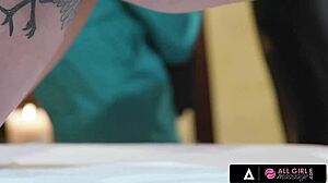 big titties babe gabbie carter gets her pussy fucked by masseuse eliza ibarra in oiled lesbian massage