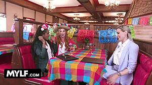 Intense Emotions In Reverse Gangbang With Kenzie Taylor Sophia Locke Lindsey Lakes Cali Sweets At Restaurant