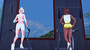 lustful lesbian sluts having dirty sex in the gym 😈