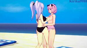 I watch Yagy and Hibari in lesbian hentai play