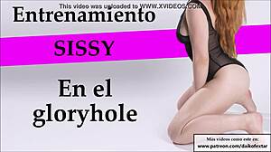Watch this sissy get intense gloryhole training with dildos, strapons, and cum!